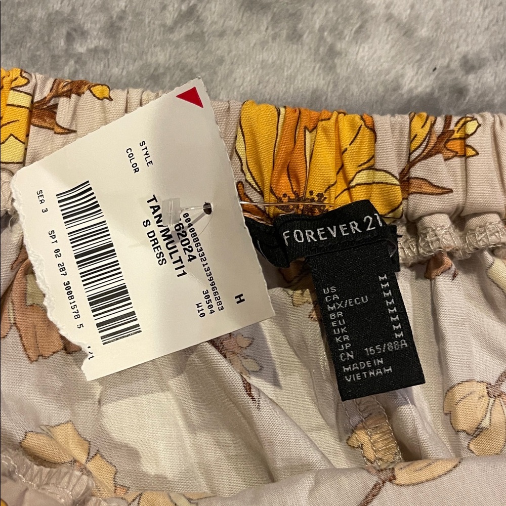 Forever 21 Yellow Floral Midi Dress - Picture 2 of 4